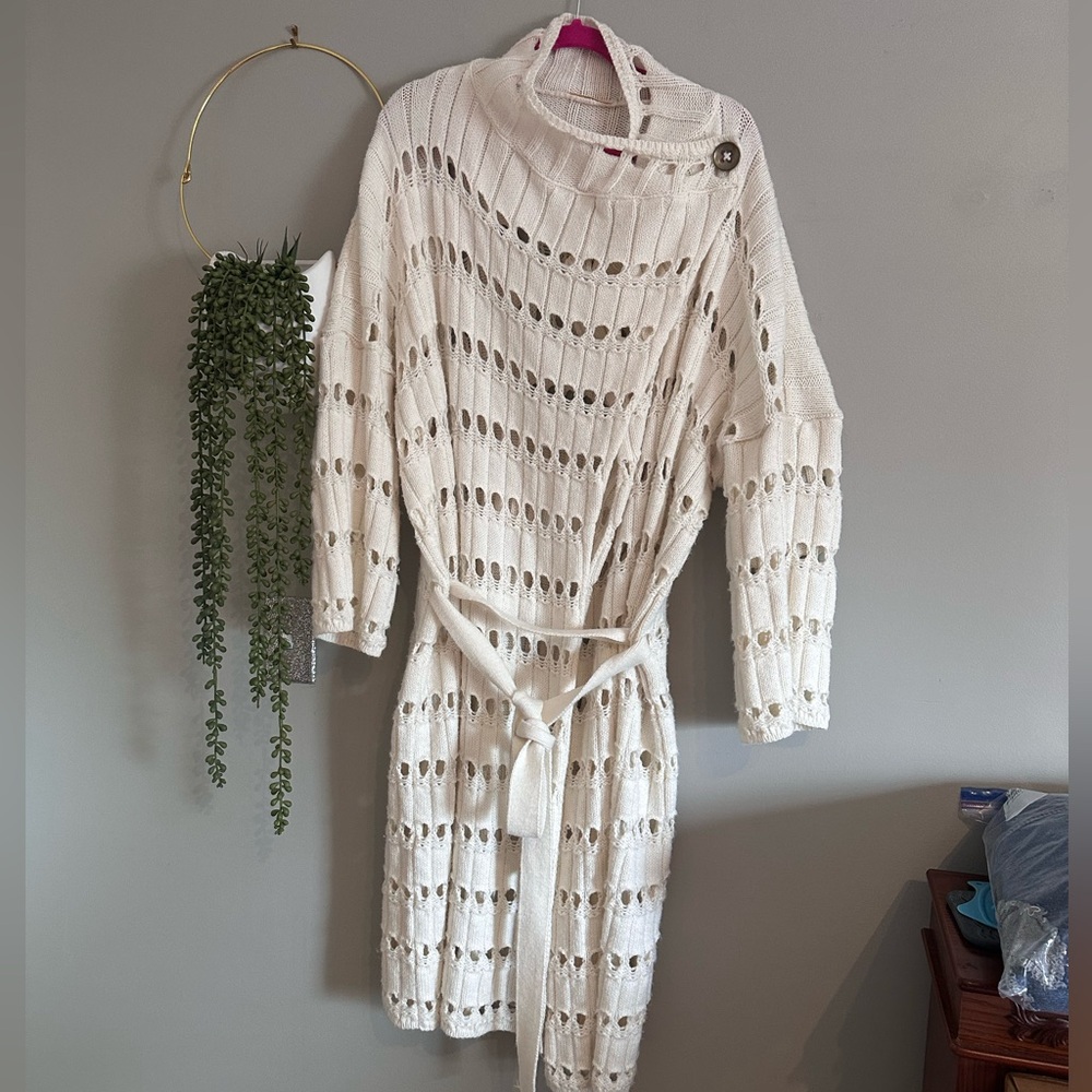 Vintage boho vibes chunky knit sweater